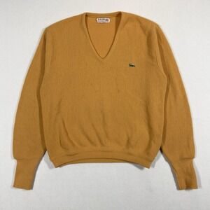 Vintage Izod‎ of London Sweater Small Lacoste Crocodile 60s 70s Gold Old Money